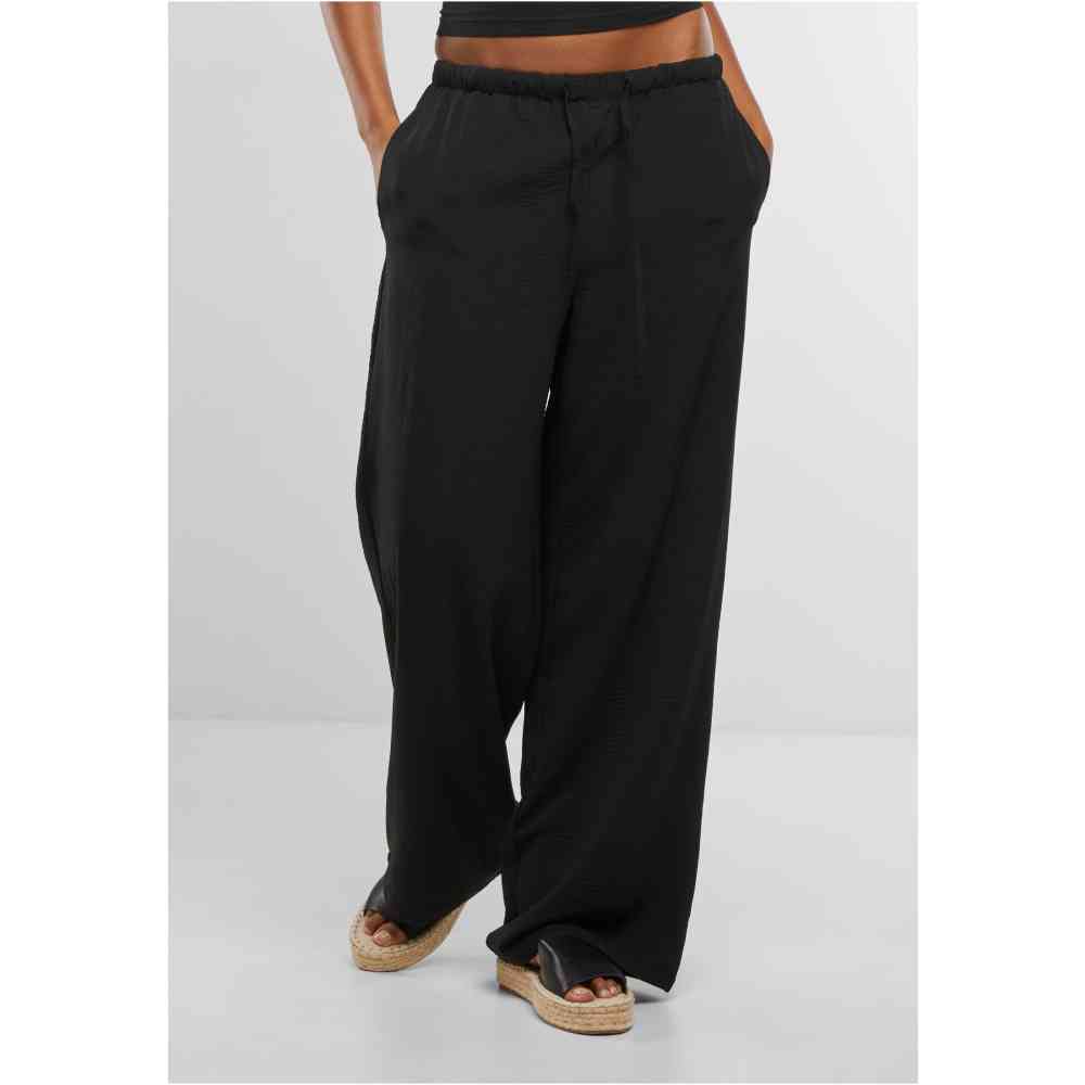 Urban Classics - Structured Wide leg trousers - Black